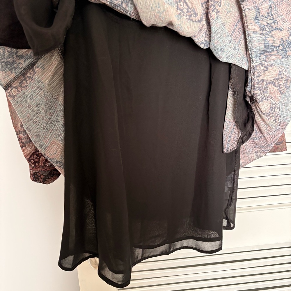 Frank & Oak Chiffon Short Dress NWT - paisley longsleeve knee-length dress - Picture 4 of 5